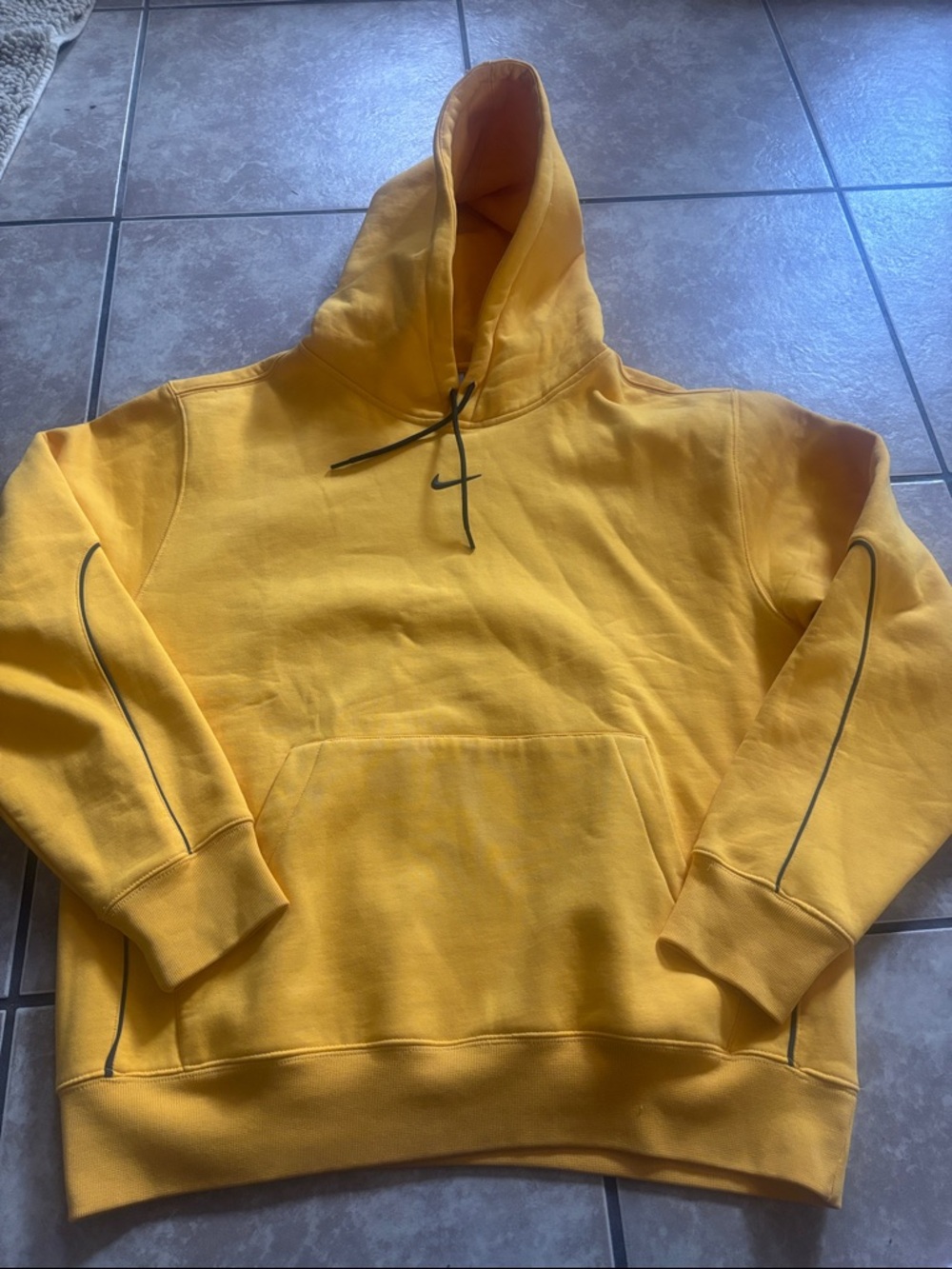 Nike NOCTA Yellow Hooded Sweatshirt with Green Verified Tag